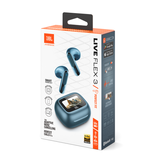 JBL Live Flex 3 - Blue - True wireless noise-cancelling open-stick earbuds - Detailshot 15